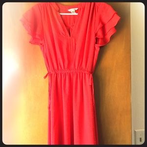 Flowy red textured dress